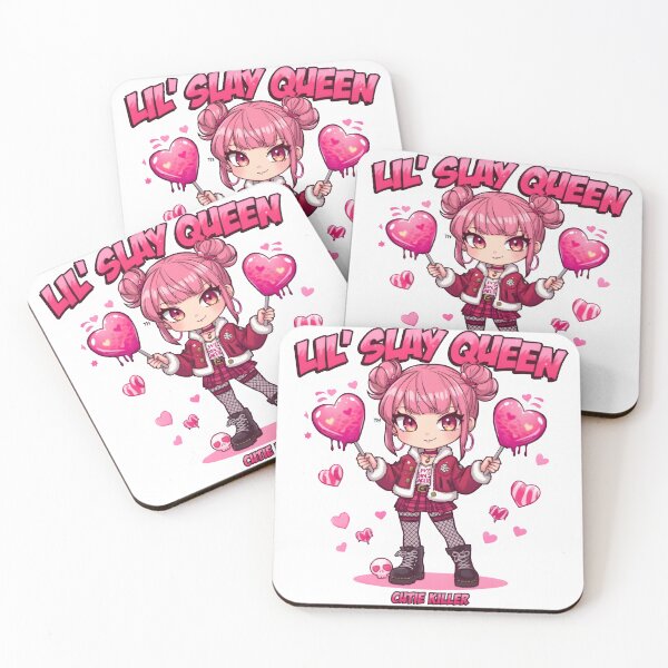 Item preview, Lil’ Slay Queen – Chibi Punk Mrs. Claus with Heart-Shaped Knife Lollipops | Cute Horror Christmas Art designed and sold by Snackwear Apparel.