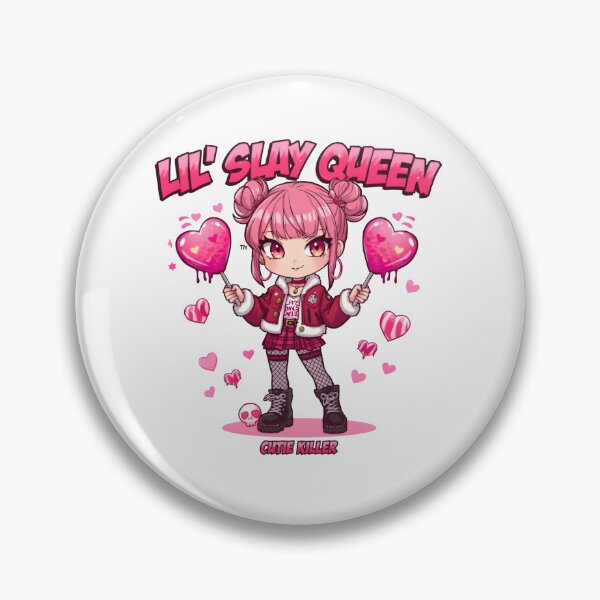 Item preview, Lil’ Slay Queen – Chibi Punk Mrs. Claus with Heart-Shaped Knife Lollipops | Cute Horror Christmas Art designed and sold by Snackwear Apparel.