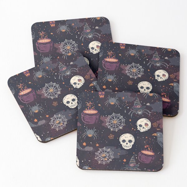 Item preview, Dark Enchanted Halloween: Skulls and Ravens Pattern designed and sold by MoonlitDoodles1.