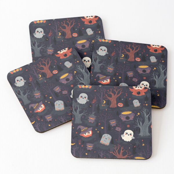 Item preview, Spooky Woodland Critters: Cute Forest Halloween Pattern designed and sold by MoonlitDoodles1.