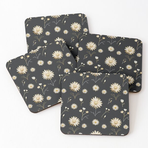 Item preview, Elegant Daisy Pattern on Black – Minimal Floral Design designed and sold by Nuttajak.