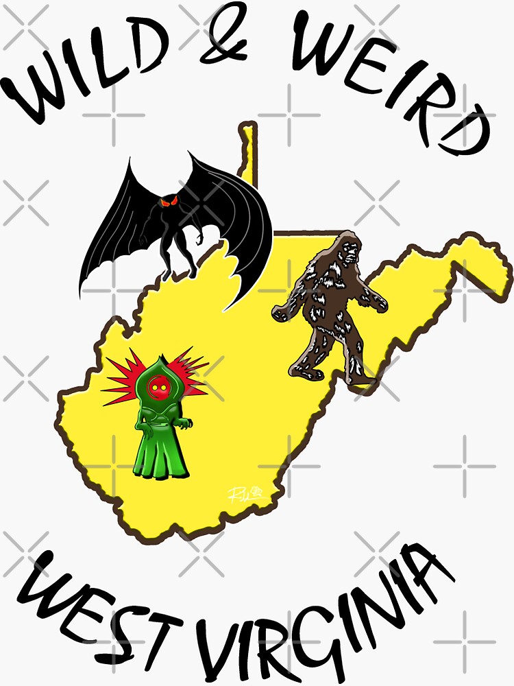 "Wild & Weird West Virginia (Trio)" Sticker by lanhamron Redbubble