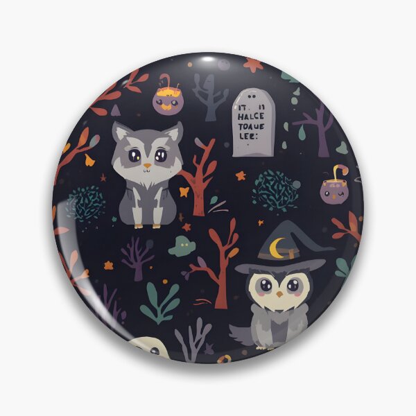 Item preview, Chibi Forest Haunt: Cozy Wolf and Owl Pattern designed and sold by MoonlitDoodles1.
