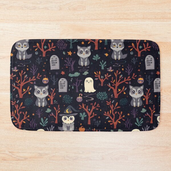 Item preview, Chibi Forest Haunt: Cozy Wolf and Owl Pattern designed and sold by MoonlitDoodles1.
