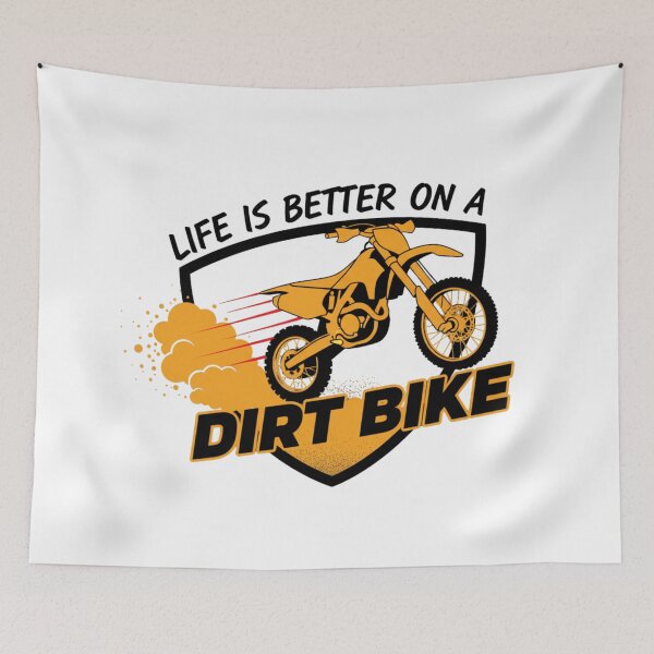 Item preview, Life Is Better On A Dirt Bike Logo Silhouette Motocross Enduro Orange Minimalist designed and sold by DibuHumor.