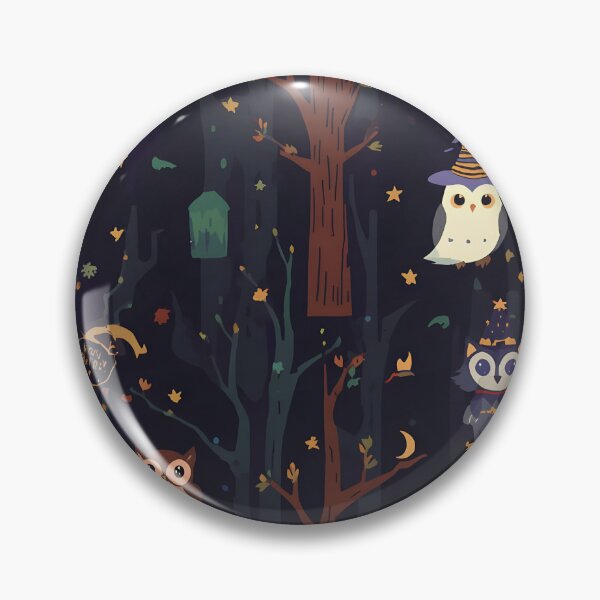 Item preview, Enchanted Forest Halloween: Dark Owl and Wolf Pattern designed and sold by MoonlitDoodles1.
