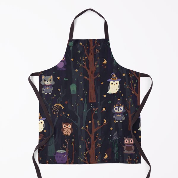 Item preview, Enchanted Forest Halloween: Dark Owl and Wolf Pattern designed and sold by MoonlitDoodles1.