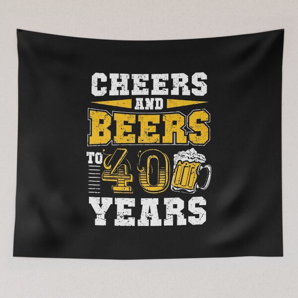 Item preview, Cheers And Beers To 40 Years 40th Birthday Gift, Retro vintage designed and sold by graphic-genie.