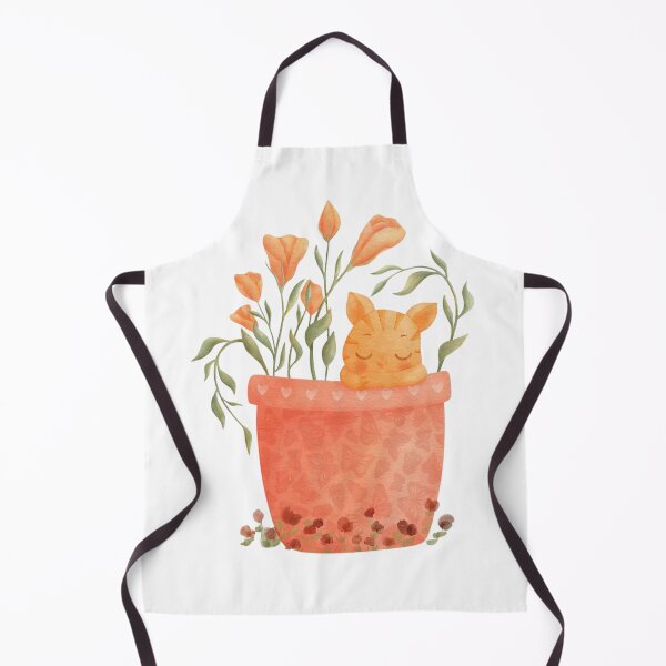 Item preview, Cute Sleeping Kitten Resting Happily Inside an Orange Flower Pot designed and sold by SquiggleZot.