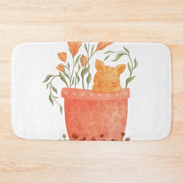 Item preview, Cute Sleeping Kitten Resting Happily Inside an Orange Flower Pot designed and sold by SquiggleZot.