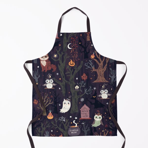 Item preview, Haunted Woodland Night: Cozy Owl and Fox Pattern designed and sold by MoonlitDoodles1.