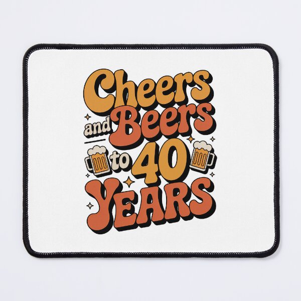 Item preview, Cheers And Beers To 40 Years 40th Birthday Gift, Retro vintage designed and sold by graphic-genie.