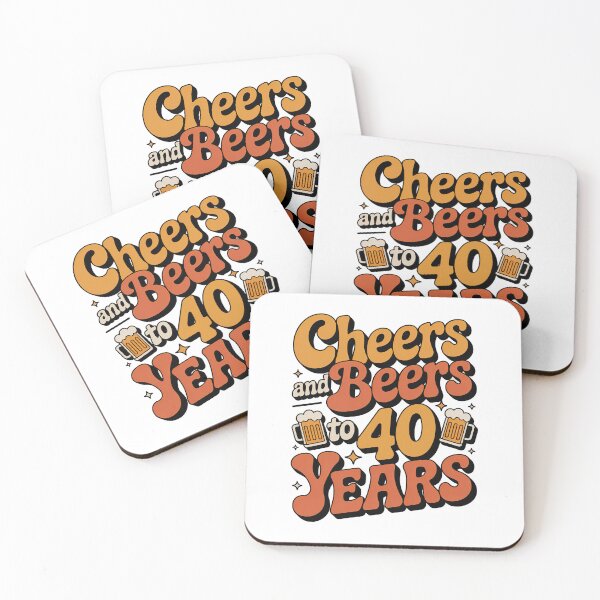 Item preview, Cheers And Beers To 40 Years 40th Birthday Gift, Retro vintage designed and sold by graphic-genie.