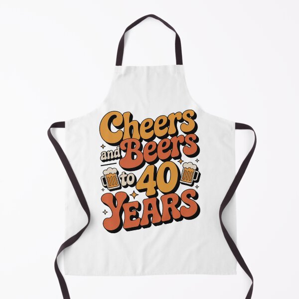 Item preview, Cheers And Beers To 40 Years 40th Birthday Gift, Retro vintage designed and sold by graphic-genie.