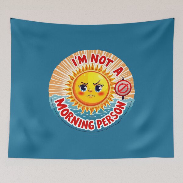Item preview, I’m Not a Morning Person Grumpy face  Sun designed and sold by BDLdesigns.