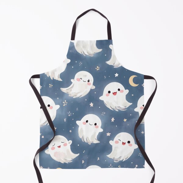 Item preview, Dreamy Wisp Ghosts: Soft Blue Spooky Pattern designed and sold by MoonlitDoodles1.