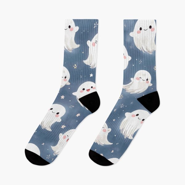 Item preview, Dreamy Wisp Ghosts: Soft Blue Spooky Pattern designed and sold by MoonlitDoodles1.