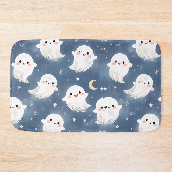 Item preview, Dreamy Wisp Ghosts: Soft Blue Spooky Pattern designed and sold by MoonlitDoodles1.