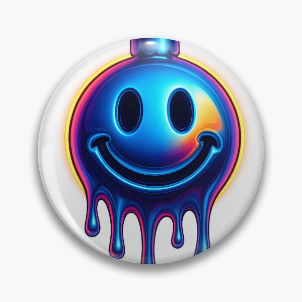 Item preview, Neon Chrome Smiley Ornament (Drip) designed and sold by Savannarojas.