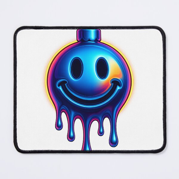 Item preview, Neon Chrome Smiley Ornament (Drip) designed and sold by Savannarojas.