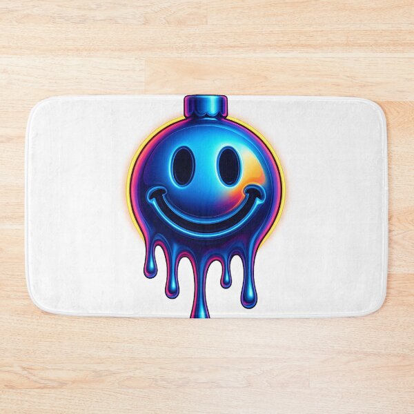 Item preview, Neon Chrome Smiley Ornament (Drip) designed and sold by Savannarojas.