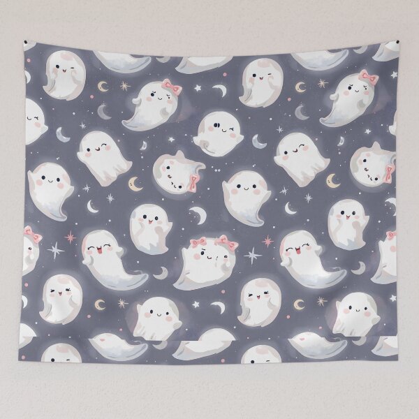 Item preview, Pastel Spooktacular: Adorable Ghost Pattern designed and sold by MoonlitDoodles1.