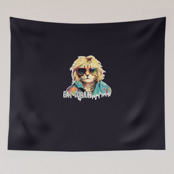 Item preview, -Rockin'-Cat-T-Shirt-Cat-Cobain---Unique-Design-For-Music-Fans designed and sold by Gerdeigel8.