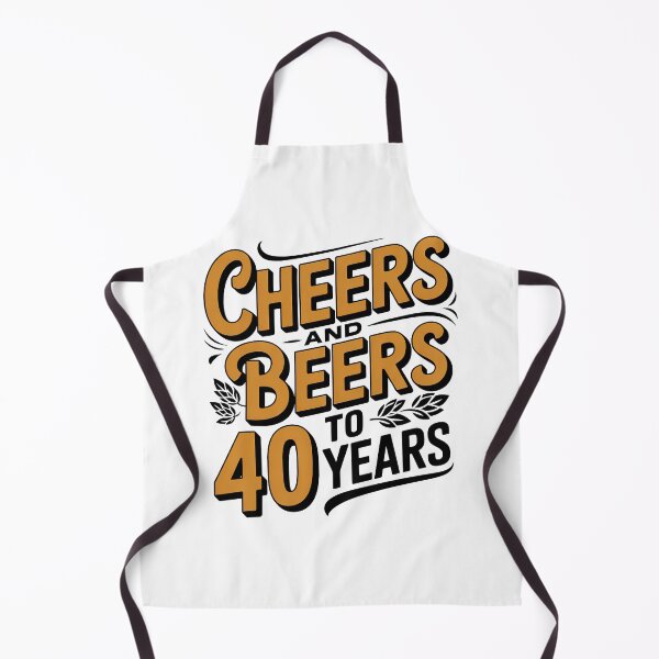 Item preview, Cheers And Beers To 40 Years 40th Birthday Gift, Retro vintage designed and sold by graphic-genie.