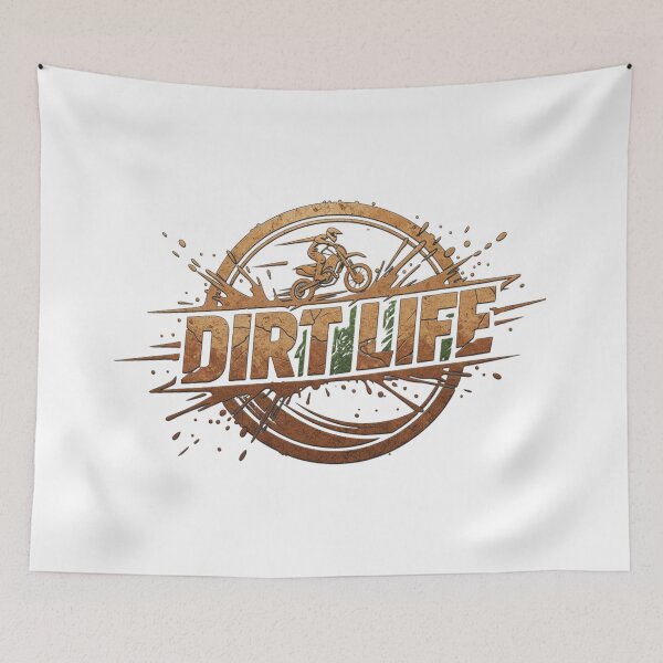 Item preview, DIRT LIFE Motocross Mud Enduro Offroad Rider Offroad Vintage Logo designed and sold by DibuHumor.