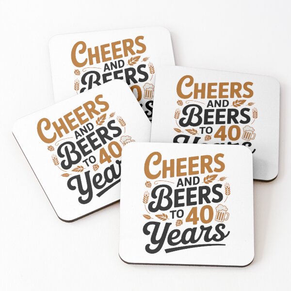 Item preview, Cheers And Beers To 40 Years 40th Birthday Gift, Retro vintage designed and sold by graphic-genie.