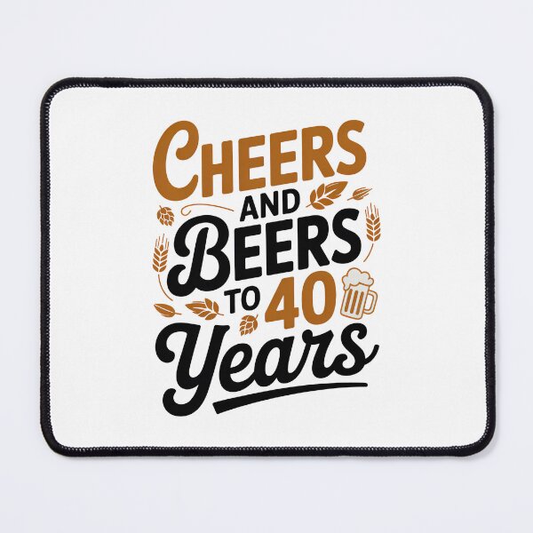 Item preview, Cheers And Beers To 40 Years 40th Birthday Gift, Retro vintage designed and sold by graphic-genie.