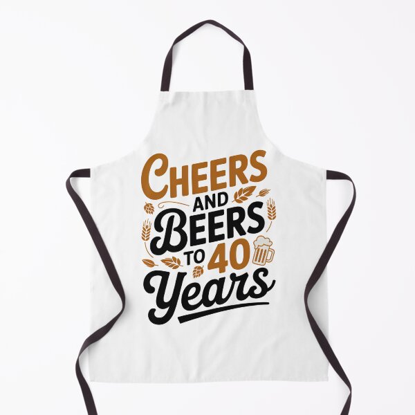 Item preview, Cheers And Beers To 40 Years 40th Birthday Gift, Retro vintage designed and sold by graphic-genie.