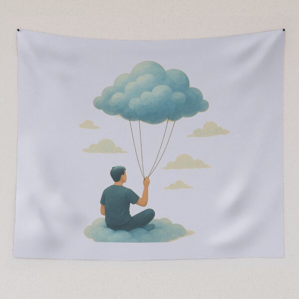 Item preview, Dream Chaser Sitting on Cloud T-Shirt | Aesthetic Peaceful Sky Tee designed and sold by KDesignCrafts.