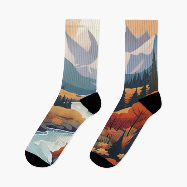 Item preview, Majestic Mountain River Landscape - Golden Hour Autumn Scene designed and sold by anandsiva2703.