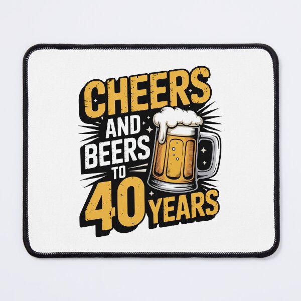 Item preview, Cheers And Beers To 40 Years 40th Birthday Gift, Retro vintage designed and sold by graphic-genie.