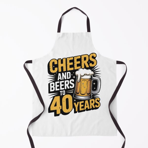Item preview, Cheers And Beers To 40 Years 40th Birthday Gift, Retro vintage designed and sold by graphic-genie.