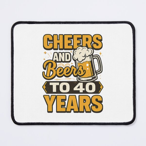 Item preview, Cheers And Beers To 40 Years 40th Birthday Gift, Retro vintage designed and sold by graphic-genie.