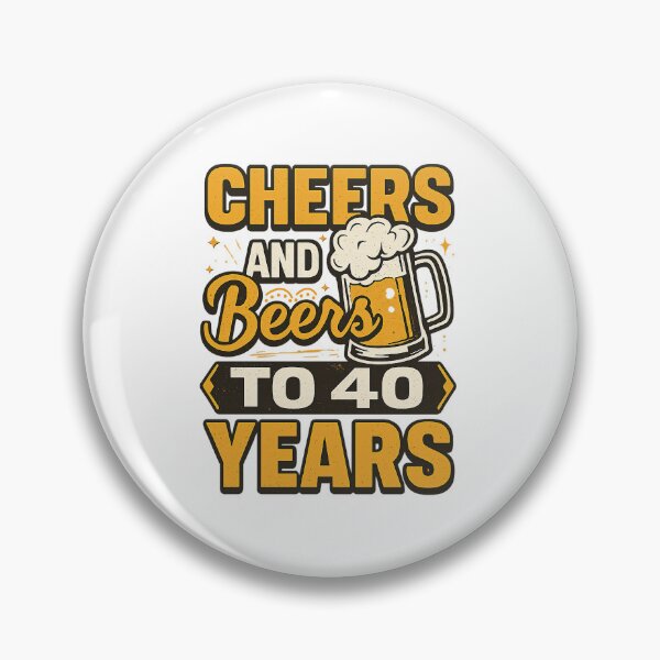 Item preview, Cheers And Beers To 40 Years 40th Birthday Gift, Retro vintage designed and sold by graphic-genie.