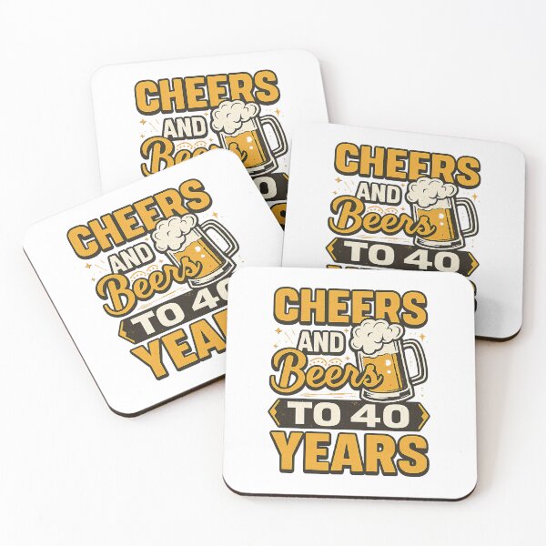 Item preview, Cheers And Beers To 40 Years 40th Birthday Gift, Retro vintage designed and sold by graphic-genie.