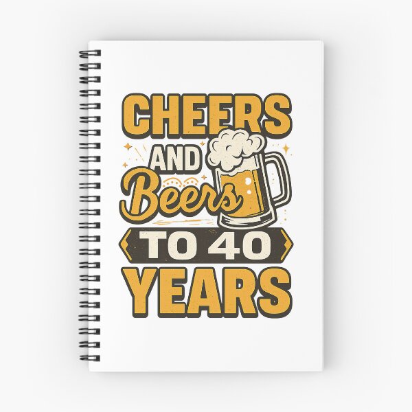 Item preview, Cheers And Beers To 40 Years 40th Birthday Gift, Retro vintage designed and sold by graphic-genie.