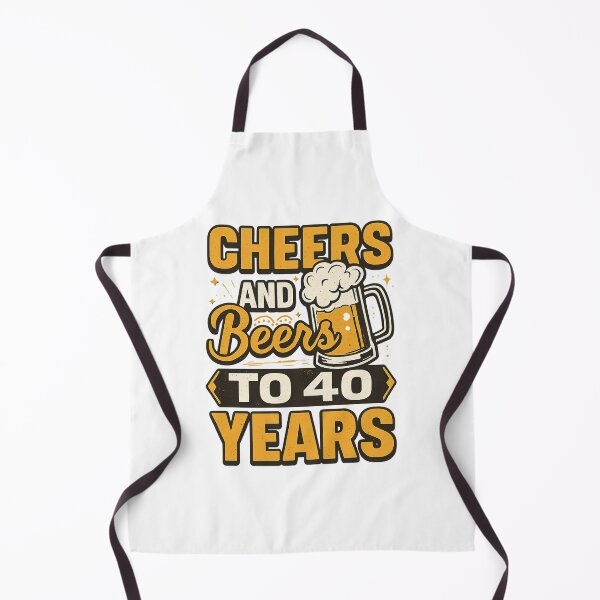 Item preview, Cheers And Beers To 40 Years 40th Birthday Gift, Retro vintage designed and sold by graphic-genie.