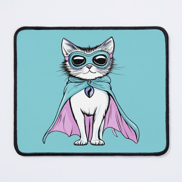 Item preview, Brave Kitty Sticker – Cute Hero Cat with Mask and Cape designed and sold by PaintbrushPlace.