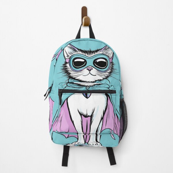 Item preview, Brave Kitty Sticker – Cute Hero Cat with Mask and Cape designed and sold by PaintbrushPlace.