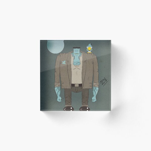 Frankenstein's Monster cartoon Acrylic Block