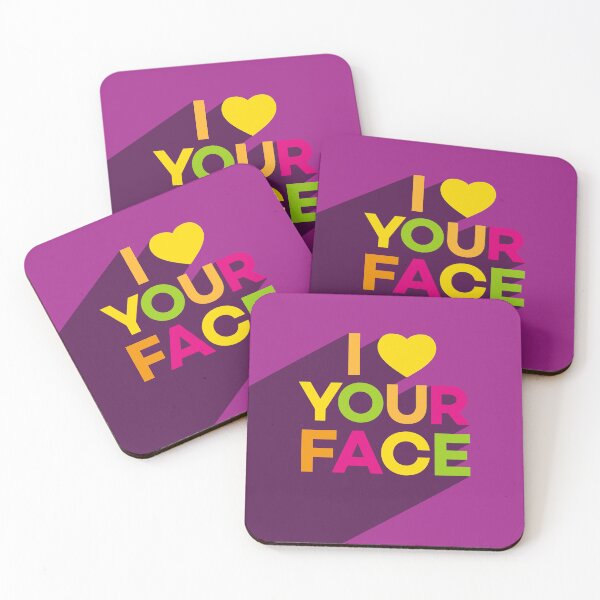Item preview, I Heart Your Face — Colourful Typography Print designed and sold by INNIT ART.
