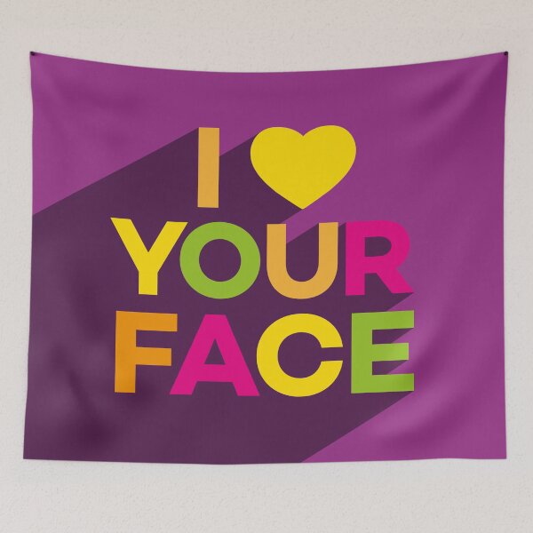 Item preview, I Heart Your Face — Colourful Typography Print designed and sold by INNIT ART.