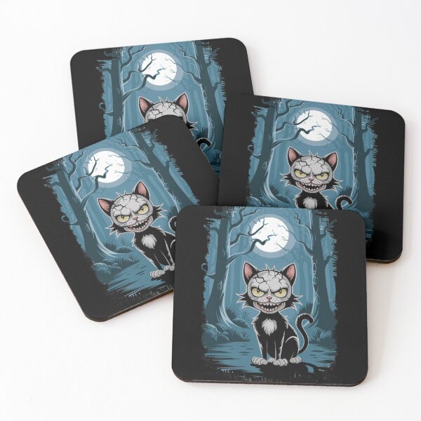 Item preview, Mischievous Black Cat Under Full Moon – Dark Forest Halloween Design designed and sold by Shop9999.