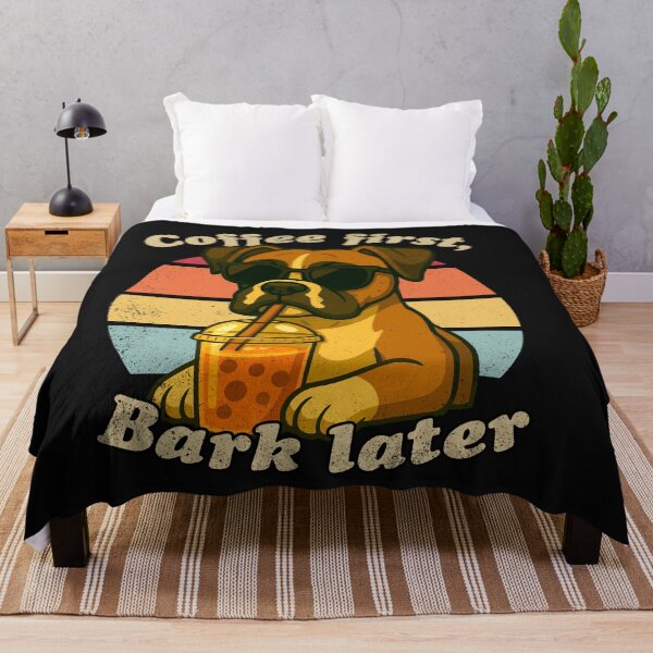 Item preview, COFFEE FIRST BARK LATER - BOXER DOG | Pets and Dogs lovers for Men and Women t-shirt designed and sold by panchiTWO.