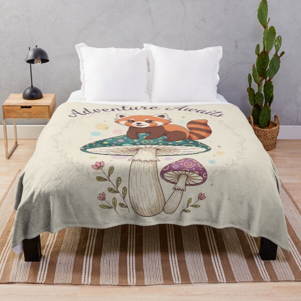 Item preview, Adventure Awaits Cute Red Panda Mushroom Cottagecore designed and sold by anandsiva2703.