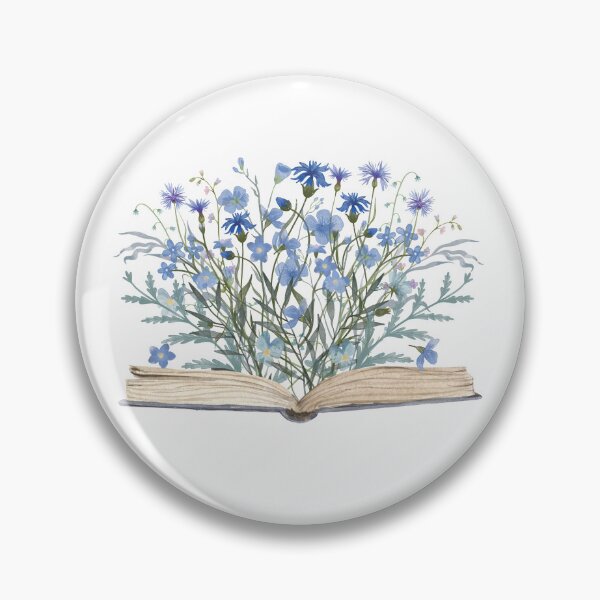 Item preview, Watercolor Open Book with Blue Flowers Floral Aesthetic designed and sold by Nature Hues.